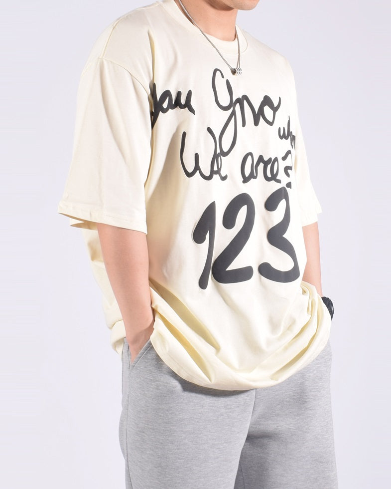 Camiseta Oversized 123 Rainbow Retro.