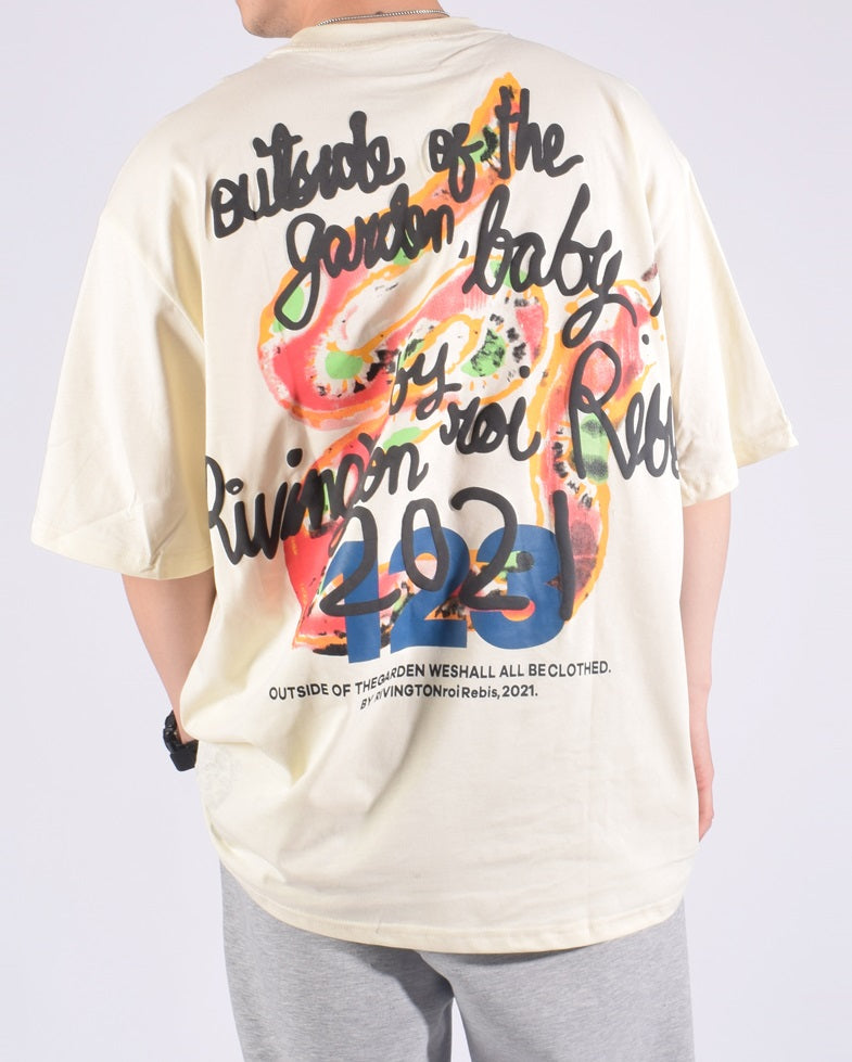 Camiseta Oversized 123 Rainbow Retro.