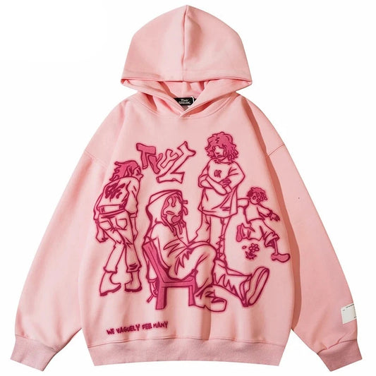 Moletom Oversized Cartoon Graphic Hoodie